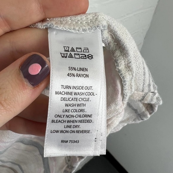 Cynthia Rowley Women's Button Up Top Classic Neck Pocket Detailed Striped Size S - Picture 3 of 5